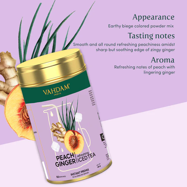 Peach Ginger Instant Premix Iced Tea | 60 serves |