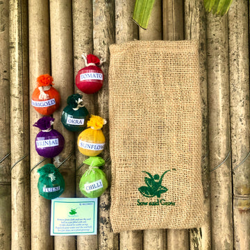 Plantable Seed Balls – Pack of  7 in Eco-Friendly Jute Potli 